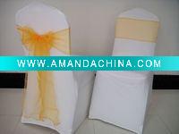 Wholesale Wite stretch wedding chair covers with sashes