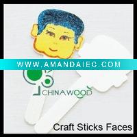 Wholesale Wood Craft Sticks Boy Faces