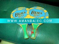 Wholesale Beach entertainment wooden beach paddle ball set