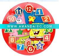 Wholesale wooden shape sorting clock