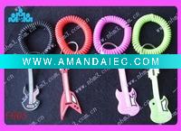 Guitar Spiral Coil Wrist Keychain