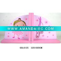 Wholesale pink ballerina wooden bookend