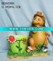 Wholesale Resin Hedgehog Garden Animal With Pot