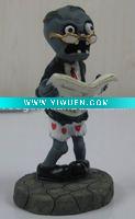 Wholesale Plants vs zombies polyresin newspaper zombie figurine home decoration