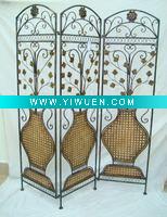 METAL & RATTAN SCREEN - XF34434