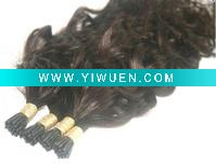 Wholesale black curl pre bond I tip hair extension