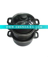 Wholesale New Iron Stockpot Set Organic Glass Lid Plastic Handle