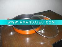 Wholesale double fry pan with glass lid