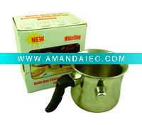 Wholesale Double-Deck Stainless Steel Milk Pot Size:950ml - A04881