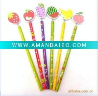 Wholesale 2011 cartoon fruit plywood painted wooden pencil