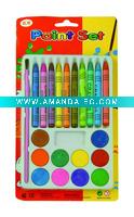 Wholesale 12pc Paint Set & 10pc Crayons W/Brush - A07685