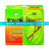 Wholesale 18pc Crayons & Eraser & Sharpener Length:13cm - A08098