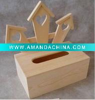 Wholesale natural rectangular wooden tissue box