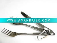 Wholesale Camping Titanium knife+fork+spoon