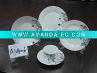 Wholesale 20 pcs round decal fine porcelain dinner set
