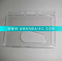 Wholesale plastic retractable horizontal badge id card holder