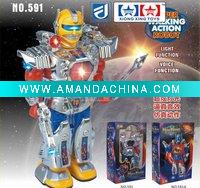 Wholesale Walking BO robot toys with English music and flashing light 591