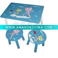 Wholesale blue cat table and chair&kid table toy