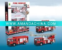 Die-Cast Metal Pull-back Model Fire Car Set