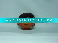 Wholesale 4 inch plastic brown hair African smile Girl head