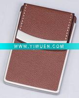 Wholesale leather business card case with customized logo