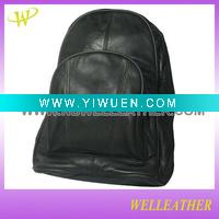 Wholesale BLACK GENUINE LEATHER BACKPACK