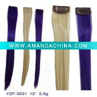 Wholesale synthetic hair pieces colorful hair extension YZF-3031