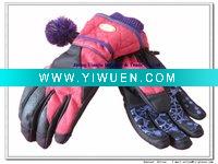 Wholesale 2011 new fashion women's sports glove with knit cuff microfiber print palm