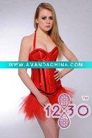 Red sexy corset lingerie top quality wholesale