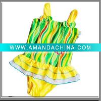 Wholesale Girl One Piece Green Swimwear