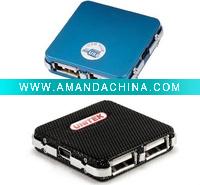 leather 4 port usb hub