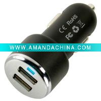 Wholesale Dual USB 2A CAR CHARGER CEE FCC RHOS APPROVED MANUFACTURE OFFER 1year warranty