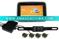 GPS with 2.4G wireless rear view camera and reverse parking sensor
