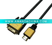 HDMI to DVI cable 24+1 pin