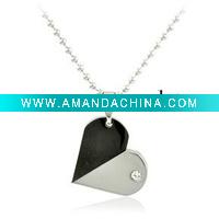 Wholesale Interchangeable heart titanium steel necklace