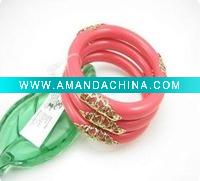 Wholesale Fashion Indian/Nepalese style bangle sets (pink&blue)