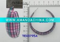 Wholesale Fashion Colorful Grid Resin Circle Earring