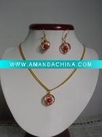 Wholesale fashion jewelry set gold chain set earrings necklaces bracelet crystal acrylic diamond copper silver