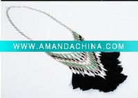 Wholesale 2011 new trendy fashion feather necklace