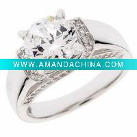 Wholesale Platinum Clad 100 Facet CZ Ring