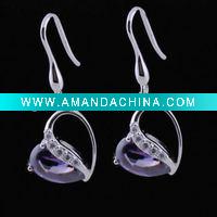 Wholesale 925 silver earring stud with white cz