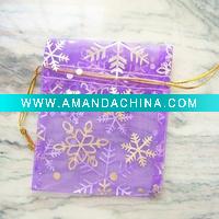 Wholesale 7 * 9CM purple snowflake jewelry bags