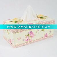 Wholesale Elegant cotton tissue box, tissue holder