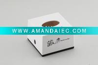Wholesale plastic paper tissue boxes with white color