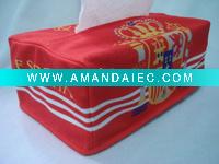 Wholesale football team tissue box cover/fans tissue box cover/printing tissue box cover/world cup item/football souvenirs/promotion gift