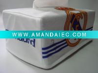Wholesale football team tissue box cover/fans tissue box cover/printing tuissue box cover/world cup item/football souvenirs/promotion gift