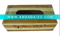 Wholesale Carved bmaboo tissue case