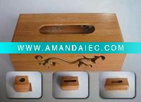 Wholesale Carving bamboo tissue box