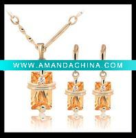 Wholesale Fashion Jewelry Set 18K Gold-plated Necklace