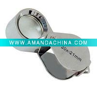 Wholesale 30 x 21mm Glass Loop Magnifying Magnifier Jeweler Loupe